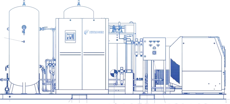 Schemat generatora azotu NITROGEN
